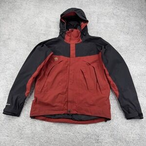 Mountain Hardwear Jacket Mens Small Red Goretex XCR Hooded Zip Pocket Ski Snow